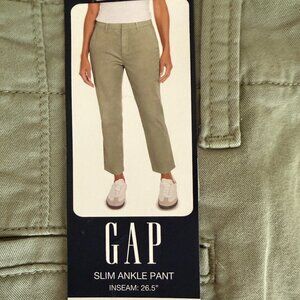 Gap Women's Slim Ankle Pant Size 10 Sage Green Coastal Casual (NEW)